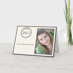 Convite Graduation Medallion Invitation-black