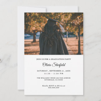Convite Graduation Modern Elegant Custom Photo celebration
