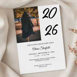 Convite Graduation Modern Elegant Custom Photo celebration
