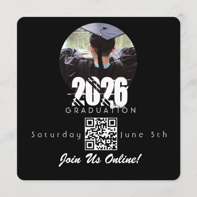 Convite Graduation Online Invitation QR Code 2026 (Frente)