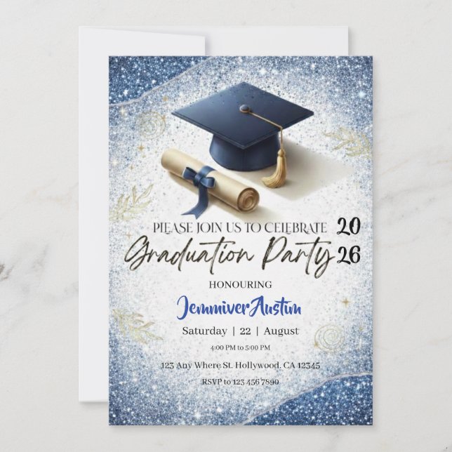 Convite Graduation Party Invitation  (Frente)