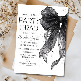 Convite Graduation Party Invitation Black Bow Graduation A