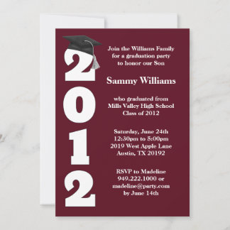 Convite Graduation Party Invitation Class of 2012