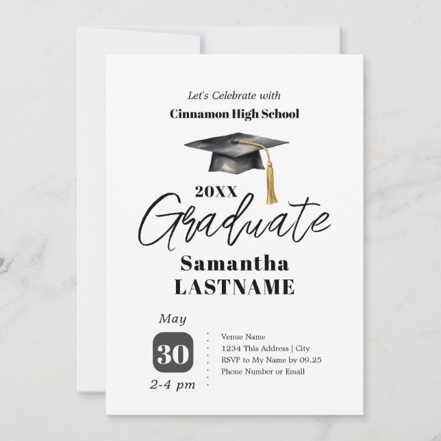 Convite Graduation Party One Photo Invitations (Frente)