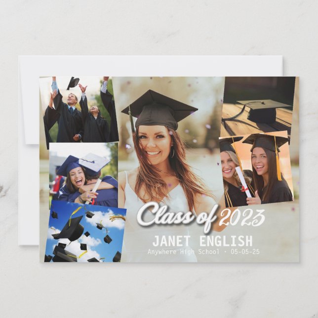 Convite Graduation Plus Graduation Party 2 Sided 5 x 7  (Verso)