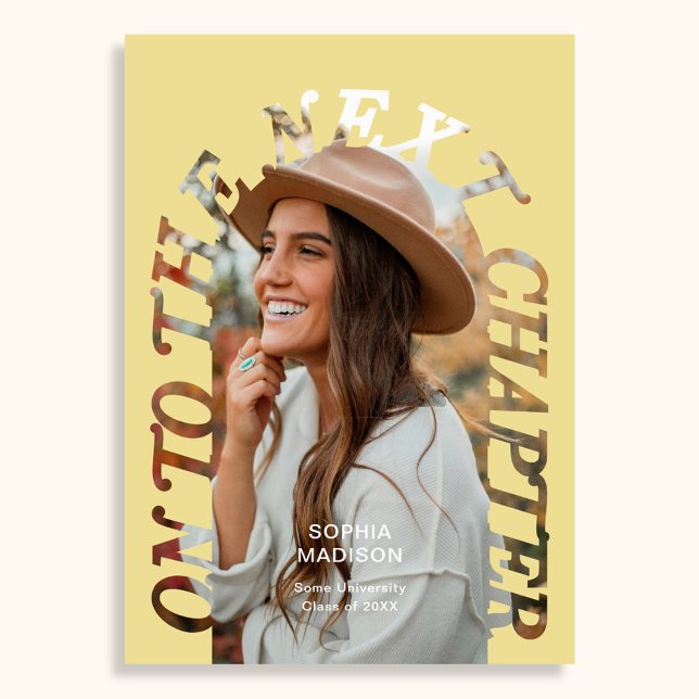 Convite Graduation To The Next Chapter Arch Photo Citrus (Criador carregado)