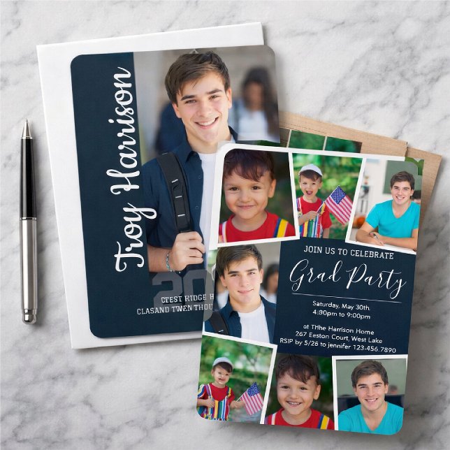 Convite Graduation with several photo collage (Criador carregado)