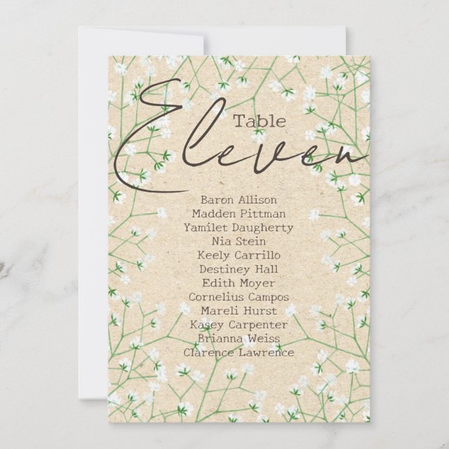 Convite Gráfico 11 da tabela respiratória do Boho Baby (Frente)