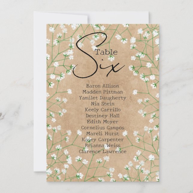 Convite Gráfico 6 Número de Sentados da Mesa Gypsophila Cu (Frente)