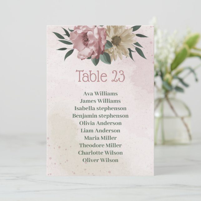 Convite gráfico de assentos botânicos das flores de champa (Em pé/Frente)