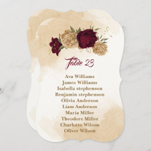 Convite Gráfico de assentos botânicos de ouro verde-maroon