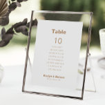 Convite Gráfico de Assentos da Mesa Marrom Minimalista 10<br><div class="desc">Esta mesa de casamento marrom minimalista é perfeita para um casamento rústico. O design apresenta uma bela fonte em um fundo marrom para embelezar seu evento. A placa impressão verso (frente e verso).</div>