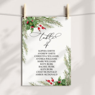 Convite Gráfico de Assentos da Tabela Red Berries de Natal