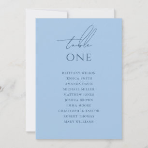 Convite Gráfico de Assentos de Casamento Azul Céu Pastel M