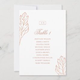Convite Gráfico de assentos de casamento botânico elegante