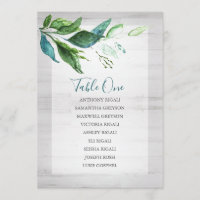 Gráfico de Assentos de Casamento com Aguarela Rúst