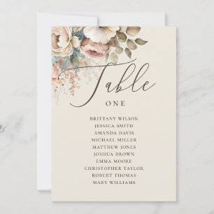 Convite Gráfico de assentos de casamento de boho floral le
