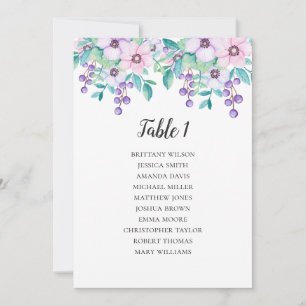Convite Gráfico de assentos de casamento de flores. Plano 