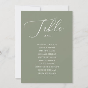 Convite Gráfico de Assentos de Casamento Elegante Verde Sa