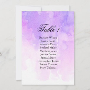 Convite Gráfico de assentos de casamento em aquarela. Rosa