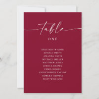 Gráfico de Assentos de Casamento em Letra Elegante
