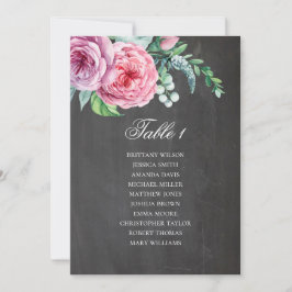 Convite Gráfico de assentos de casamento em quadro negro.