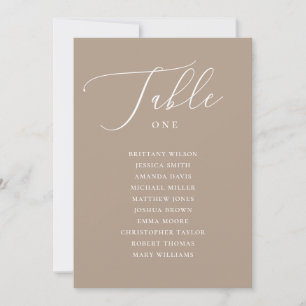 Convite Gráfico de Assentos de Casamento em Taupe Empoeira