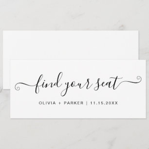 Convite Gráfico de Assentos de Casamento Encontre Seu Cart