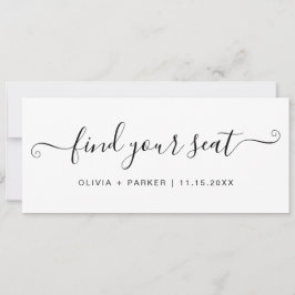 Convite Gráfico de Assentos de Casamento Encontre Seu Cart