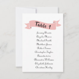 Convite Gráfico de assentos de casamento rosa.