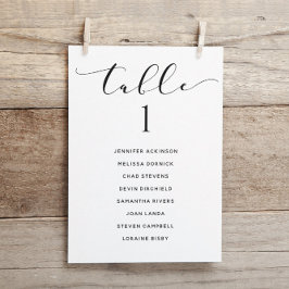Convite Gráfico de Assentos de Casamento Tabela Lista Cart