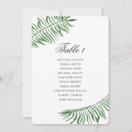 Convite Gráfico de assentos de casamento tropical Folhas v