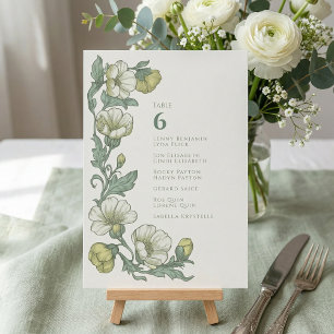 Convite Gráfico de Assentos de Mesa em Verde Sage Floral V