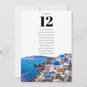Convite Gráfico de Assentos de Número de Mesa de Santorini