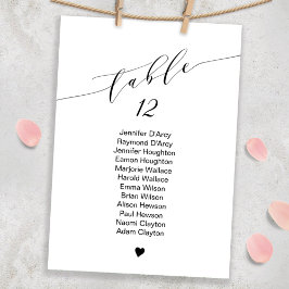 Convite Gráfico de assentos de solteiro mesa, fonte elegan