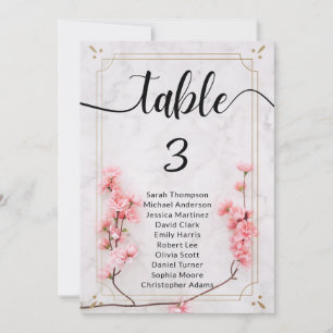 Convite Gráfico de assentos do Casamento Floral Sakura Che
