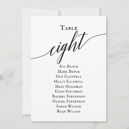 Convite Gráfico de Assentos do Script Elegante Preto Númer