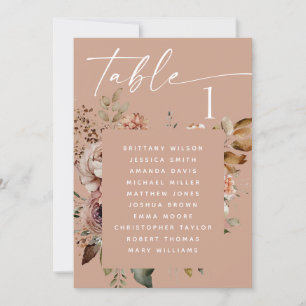 Convite Gráfico de assentos florais do Pinkish Tan boho
