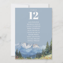 Gráfico de assentos numerados de mesa Dusty Blue M
