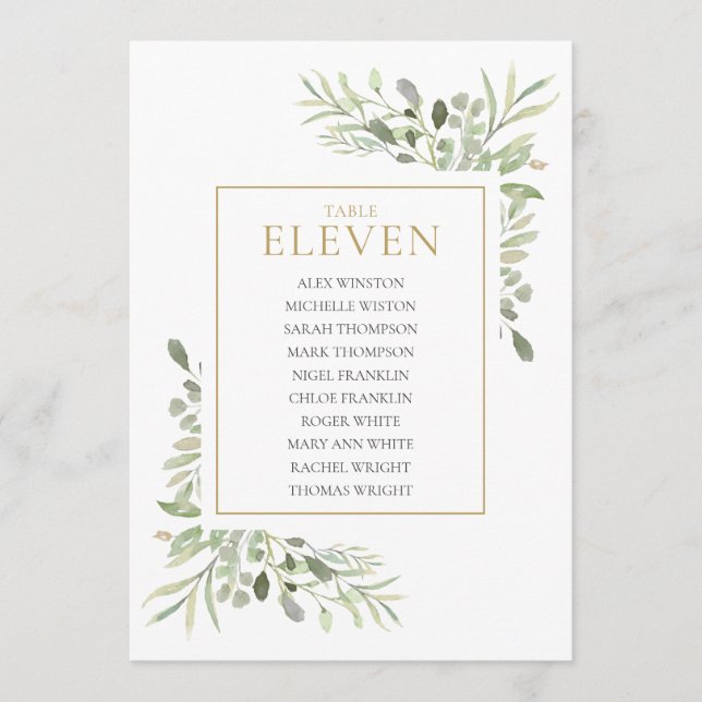 Convite Gráfico de Assentos Número 11 da Mesa da Verde Fol (Frente)