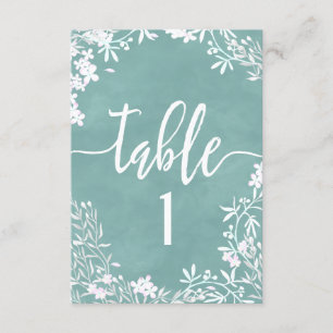 Convite Gráfico de Assentos Número da Mesa Floral Branco Q