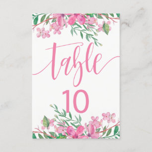 Convite Gráfico de Assentos Número da Mesa Rosa Amor Flore