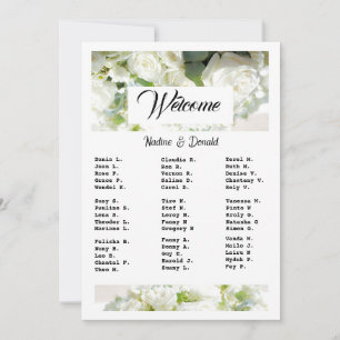Convite Gráfico de Assentos para Casamento Branco Download