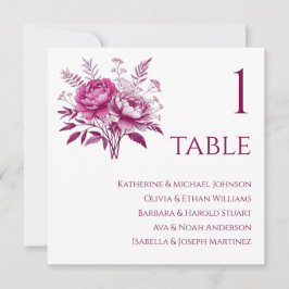 Convite Gráfico de Casamento - Aquarela Magenta - Peonia M