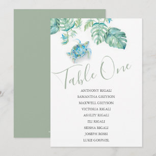 Convite Gráfico de Casamento de Tartarugas do Mar Tropica
