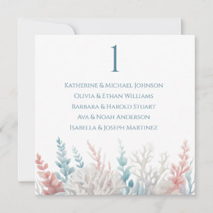 Convite Gráfico de Casamento - Pastel Coral Reef-Beach