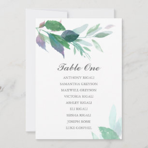 Convite Gráfico de Casamento Verde, Plano de Mesa
