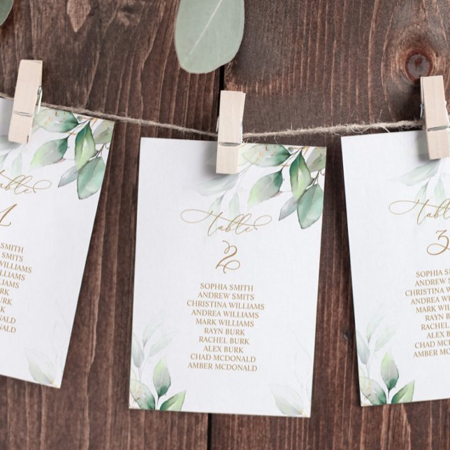 Convite Gráfico de Lugares Eucalyptus Greenery Número 2 (Criador carregado)