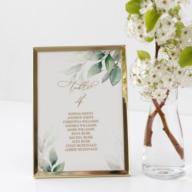 Convite Gráfico de Lugares Eucalyptus Greenery Número 4 (Criador carregado)