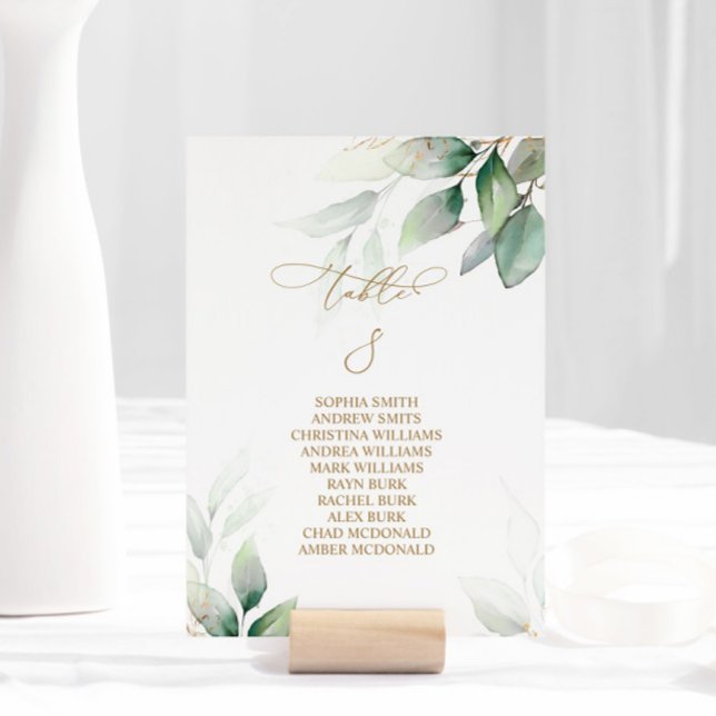 Convite Gráfico de Lugares Eucalyptus Greenery Número 8 (Criador carregado)